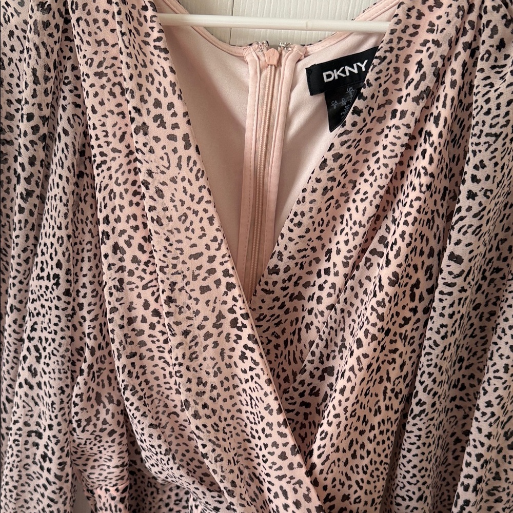 DKNY Pink Long Sleeve Wrap Dress - Picture 4 of 7